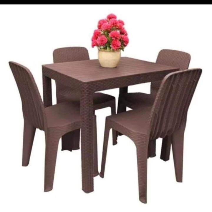 JOLLY RATTAN DINING TABLE SET 4 SEATER Lazada PH