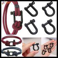 QIUQIU 4 รูปแบบ ขั้วต่อสกรู หัวเข็มขัด พวงกุญแจ D Bow Staples ตะขอพวงกุญแจ Solid Carabiner