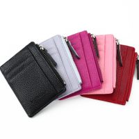 Dompet kredit paket tempat Multi kartu mode PU ritsleting casing Organizer ultra-tipis dompet koin wanita pelajar