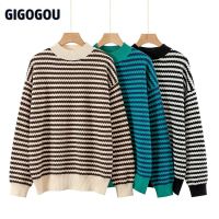 ™☫ GIGOGOU Luxury Knit Womens Sweater Thick Warm Woman Pullover Soft Ladies Outfits Pull Femm