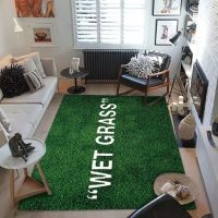 【YF】 Wet Grass Carpet Luxury Green Area Rug Living Room Floor Mat Bedroom Bedside Bay Window Sofa Home Decor