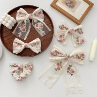 ↂ French Embroidery Bow Headgear Hairpin Back of The Head Hairpin New Hair Rope Hair Ring