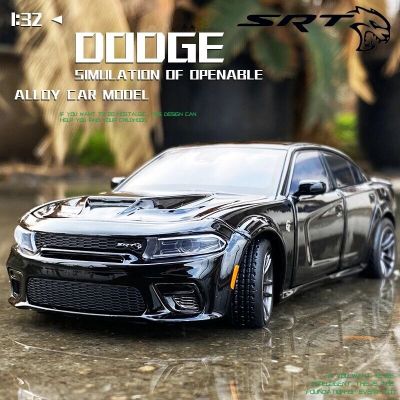 1:32 Dodge ที่ชาร์จ SRT Hellcat,โมเดลรถของเล่นโลหะโมเดลรถสปอร์ตคอลเลกชันของขวัญสำหรับเด็ก