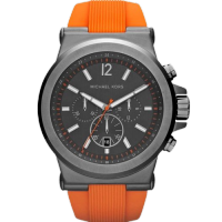 Dylan Chronograph Grey Dial and Case Orange Silicone Rubber - Orange