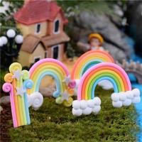 4pcs Rainbow Fairy Garden Miniatures Rainbow Terrarium Figurines Miniature Miniature Fairy Figurines Rainbow Garden Decoration
