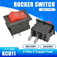 10ชิ้นสวิตช์ปุ่มกด KCD11 10X15มม. 2 3ขา6A สวิชต์ขนาดจิ๋ว SPST/3A 125V/250V Snap-In-OFF-OFF-On เครื่องโยกเรือ Switch