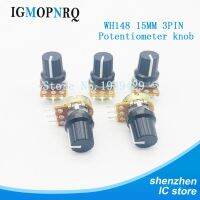 ❂❈∏ 1pcs WH148 B10K B20K B50K B100K 3pin 15mm 1K 2K 5K 10K 20K 50K 100K 250K 500K 1M hjxrhgal 1pcs knob Potentiometer knob