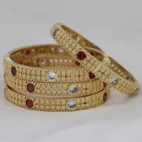 Bengal Africa luxury dubai Bangles For Women Girl With Red rhinestones Jewelry Saudi Arab Bracelets Habesha Indian Bride Gift