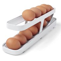 【hot】☌❈☃ Egg Holder Rolling Storage 2 Tier Dispenser Refrigerator Saving Organizer Tray ！