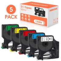 5pcs Compatible for Dymo D1 Tapes 45013 45016 45017 45018 45019 12mm Label Tape Replace for Dymo LabelManager 160 280 Labeller Adhesives Tape