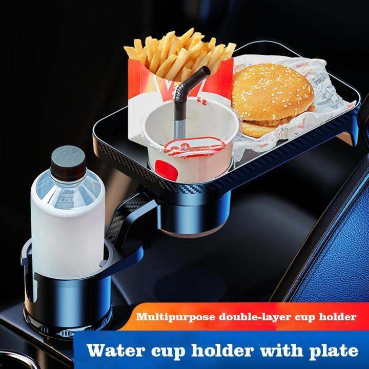 Multifunctional Car Cup Holder Attachable Meal Tray Expanded Table Desk
