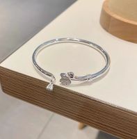 [COD] No. 5685 new lotus silver bracelet female 9999 pure solid opening smooth