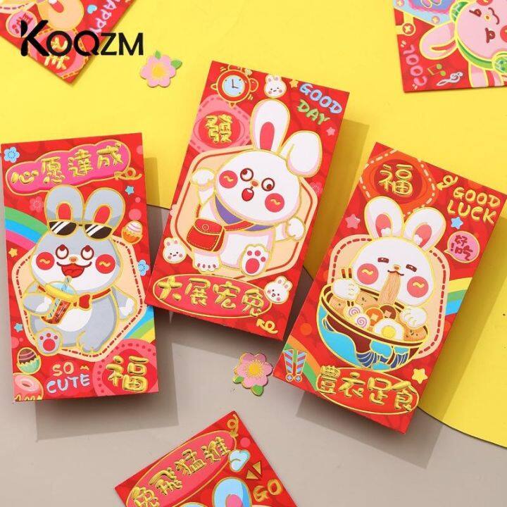 6pcs-2023-new-year-of-the-rabbit-red-packet-large-cute-cartoon-spring-festival-bronzing-red-packet