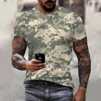 3d Camouflage T-Shirt Male Outdoor Sports Casual O-Neck Short Sleeve Summer Street Oversized MenS Military Tees Breathable Tops