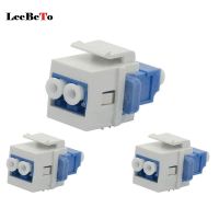 50pcs Keystone LC Fiber Connector LC Fiber Optic Adapter LC Duplex Multimode Keystone Coupler for Wall Plates Patch Panels Network Access Points Netwo