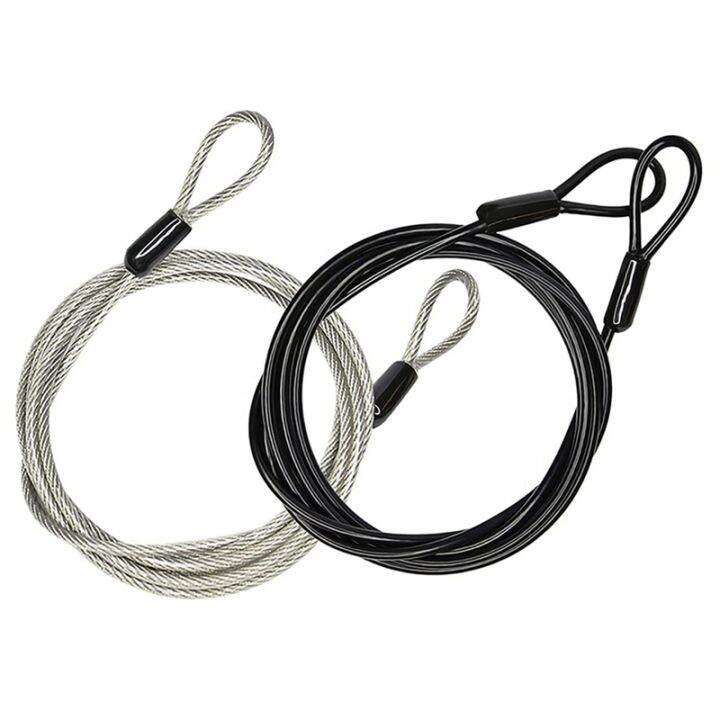 2X 100CM/3.3Ft Long Travel Security Cable Lock,Braided Steel Coated