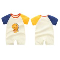 Newborn Baby Romper ชุดเด็กผู้ชายแรกเกิด Cotton Short Sleeve Thin Suit Fashion Cartoon บอดี้สูทเด็ก Baby Jumpsuit Bodysuit Playsuit