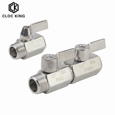 ↂ SUS 304 Stainless steel Mini Ball valve 1/8 1/4 3/8 1/2 3/4 BSP Female male thread for water oil acid 2 way ball valve