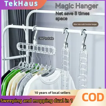 9 Holes Magic Clothes Hangers Metal Space Saving Hangers Sturdy