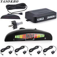 Car Parktronic LED Parking Sensor Kit Backlight Display with Switch Reverse Backup Radar Monitor Detector System With 4 Sensors