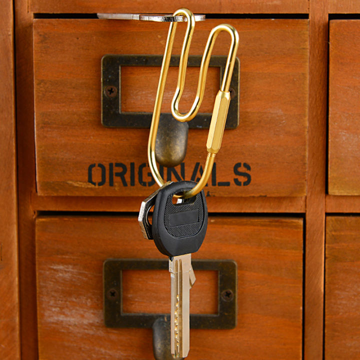 พวงกุญแจ-uni-pure-handmade-copper-keyrings-simple-car-key-chain-ring-holder-men-women