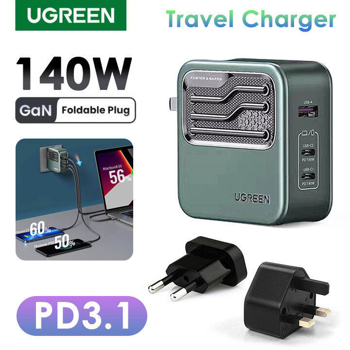  UGREEN 140W USB C Charger, Mac Book Pro Charger Foldable Nexode  PD3.1 PPS 3-Port Fast GaN Laptop Wall Charger Power Adapter for MacBook Pro  16'', Dell XPS, iPhone 15 Pro, Chromebook (