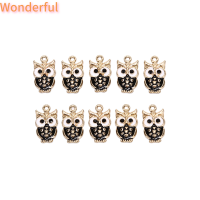 ?【Lowest price】Wonderful 10ชิ้น/ล็อตนกฮูกเคลือบโลหะผสม Charms จี้สร้อยคอ DIY CRAFT Jewelry ทำของขวัญ