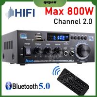 QUYAN 90Wx2 เครื่องขยายเสียงดิจิตอล HIFI เสียงเซอร์ราวด์ ดิจิตอล HIFI เครื่องขยายเสียงช่อง2.0 อุปกรณ์อิเล็กทรอนิกส์ในรถยนต์ แผ่นรองรีด เครื่องขยายเสียงบลูทูธ AK45 บ้านในบ้าน