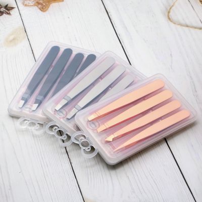 【cw】 Tools 4PCS Eyebrow Tweezer Repair Makeup Brow With ！