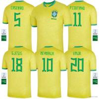 JS 22-23 Brazil Jersey Home Football Tshirts Casemiro Jesus Neymar ViniJR Sports Top Unisex Player Version SJ