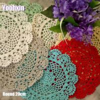 【CW】 2022 Cotton Table Crochet Round Placemat Pan Coaster Cup Mug Dining Doily