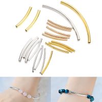 【YF】﹍✘♛  100Pcs/Lot 25-30 mm Curved Noodle Tube Spacer Beads Hollow Semi Loose Connectors Necklace Jewelry Making