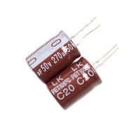 ตัวเก็บประจุอิเล็กโทรลีติค,50V 270Uf 10X14มม. 105 °C จำนวน2ชิ้น