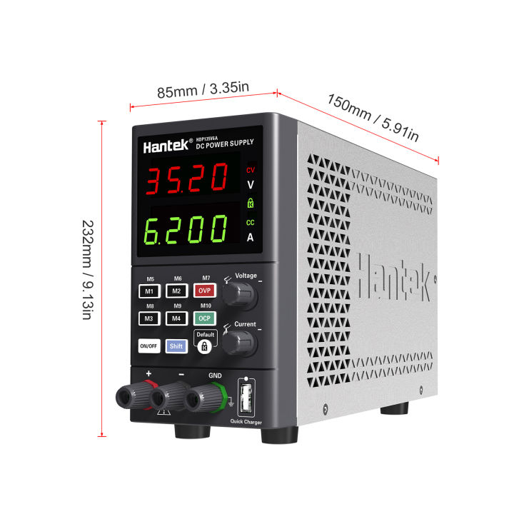kkmoon-hantek-hdp135v6a-ม้านั่งดิจิตอล-dc-power-supply-variable-35v-6a-adjustable-switching-regulated-power-supply-cv-cc-with-data-storage-on-off-output-usb-quick-charge-pc-software-control-encoder-ad