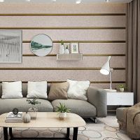 [hot]Non Woven Modern Stripe Wallpaper Thickened Home Decor Imitation Deerskin Wallpaper Bedroom Decor Living Room 3d Wallpaper