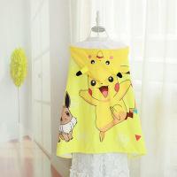 อะนิเมะ Pokemon Pikachu Plush Hooded Bath Kawaii การ์ตูนน่ารักห้องน้ำ Beach ดูดซับเด็กทารก Bath ผ้าห่มเด็ก Hood