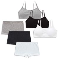 Cotton Bra Set Teens Training Bras Girls Underwear Set Teenagers Puberty Wireless Bra+Underpants