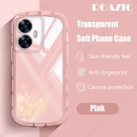 เคสซิลิโคนนิ่มแบบเรียบง่ายเคสโทรศัพท์โปร่งใส ROAZIC สำหรับ Realme C55 Ins คลุมทั้งหมดฝาครอบป้องกันเลนส์กล้อง