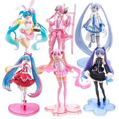 ZZOOI Anime Pink Hatsune Miku Sakura Action Figures Toy Girls Pvc Figure Model Toy  Collection Ornaments Creative Gift