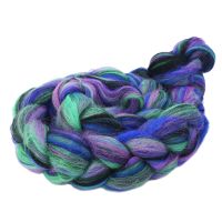 【YD】 Mixed Colors Soft Wool Roving Bulky Thick Yarn Spinning Hand Knitting Thread Crochet for Hat Scarf 114g