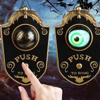 Novelty Doorbell Ghost house hanging Door Decorations Horror Props Creepy eyeball Lightup Talking Scary Rotating Eyes Home decor