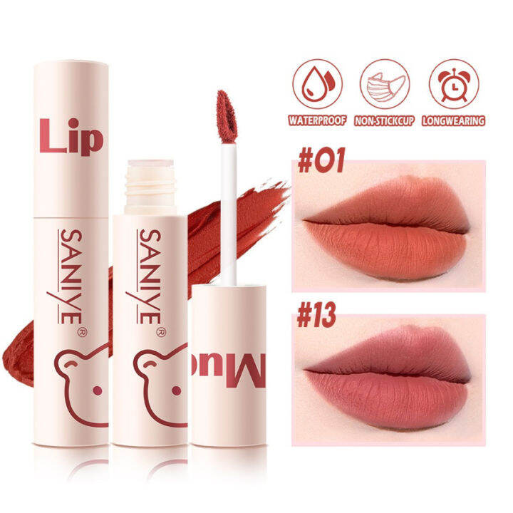 Saniye Velvet Matte Lip Gloss Lip Tint Easy To Wear Long Lasting Waterproof Moisturizing Non 3763