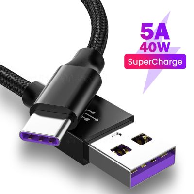 5A USB Type C Cable for Huawei P40 Pro Mate 30 P30 Pro Supercharge 40W Fast Charging USB-C Charger Cable for Phone Cord Docks hargers Docks Chargers