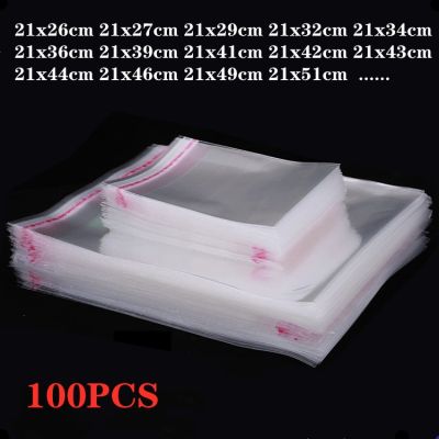 100pcs/multi-size transparent OPP self-adhesive bags books gifts packaging self-sealing glass plastic