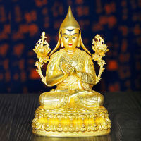 High Quality Products Bronze Tsongkhapa รูปปั้นพระพุทธรูปทองคำรูปปั้นทิเบตพุทธ7นิ้ว Tsongkhapa เปิดสอนสาขาพระพุทธรูปพระพุทธรูปเนปาล