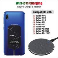 Qi ไร้สายชาร์จอะแดปเตอร์สำหรับ Samsung Galaxy A01 A02 A10 A6 A7 2018 M01 M02 M10 On6 Wireless Charger + micro USB