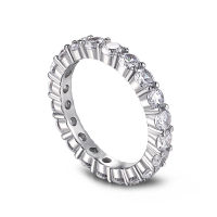 [COD]s925 แหวนเพชรแถวเงินแท้ดีไซน์สำหรับผู้หญิง 5A เพทายแหวนเงินสด