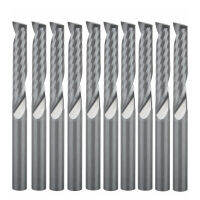 4mm x22MM Silver Metal CNC Router Bits Single Flute Tools Dust-free Pack of 10