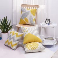 【hot】✠☽ yellow gray geometric linen pillowcase cushion home decoration can be customized for you 40x40 50x50 60x60