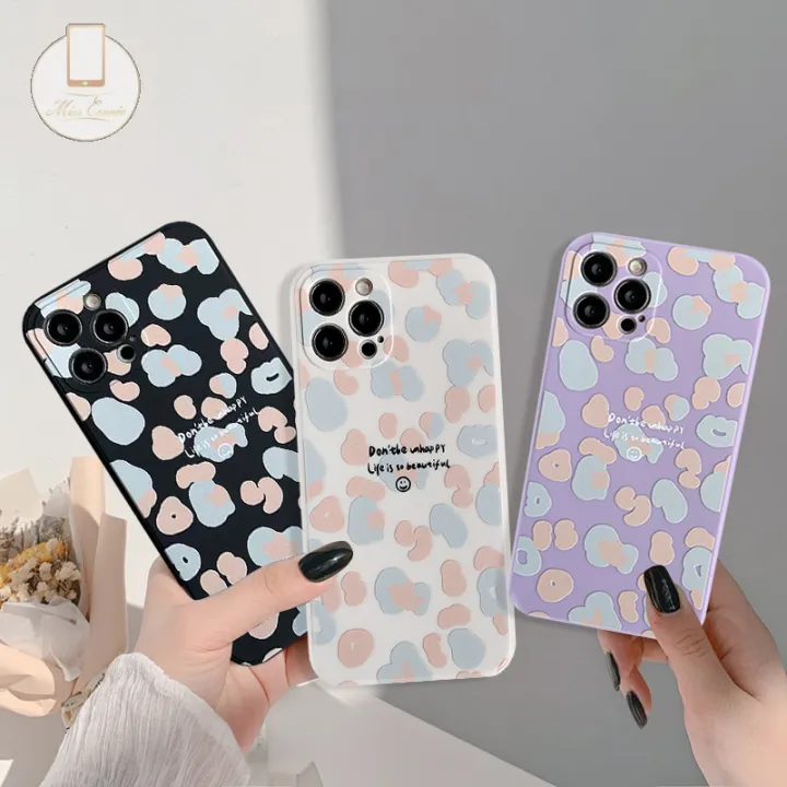 Soft Frosted Straight Edge Antique White Black Leopard Cover Case For Iphone  7 8 6 Plus 11 13 12 Pro Max X Xr Xs Max | Lazada PH